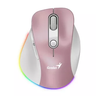 Genius Ergo 9000S Pro/Ergonomski/Optički/Dešnjak/2400 DPI/USB+BT/Ružičasti