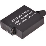 T6 baterija za GoPro Hero5, Hero6 crna, AHDBT-501, AABAT-001, 601-10197-000, 1250mAh, 4,8Wh
