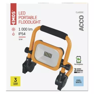 EMOS PRIJENOSNO PUNJENJE LED REFLEKTOR ACCO 10W, 1000LM, IP54 EMOS PRIJENOSNO PUNJENJE LED REFLEKTOR ACCO 10W, 1000LM, IP54