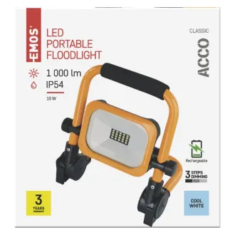 EMOS PRIJENOSNO PUNJENJE LED REFLEKTOR ACCO 10W, 1000LM, IP54 EMOS PRIJENOSNO PUNJENJE LED REFLEKTOR ACCO 10W, 1000LM, IP54