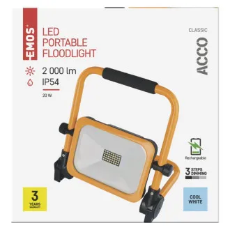 EMOS PRIJENOSNO PUNJENJE LED REFLEKTOR ACCO 20W, 2000LM, IP54 EMOS PRIJENOSNO PUNJENJE LED REFLEKTOR ACCO 20W, 2000LM, IP54