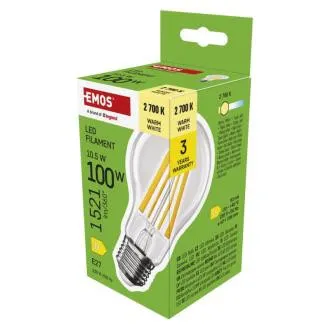 EMOS LED FLM A60 10.5W(100W) 1521lm E27 WW EMOS LED FLM A60 10.5W(100W) 1521lm E27 WW