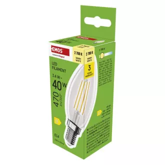 EMOS LED FLM SVIJEĆA 3.4W(40W) 470lm E14 WW
