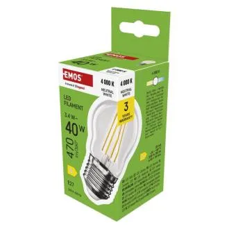 EMOS LED FLM MINI GL 3.4W(40W) 470lm E27 NW EMOS LED FLM MINI GL 3.4W(40W) 470lm E27 NW