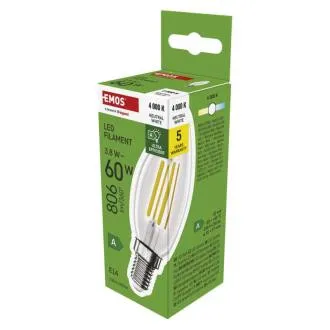EMOS LED FLM SVIJEĆA 3.8W(60W) 806lm E14 NW A KLASA EMOS LED FLM SVIJEĆA 3.8W(60W) 806lm E14 NW A KLASA