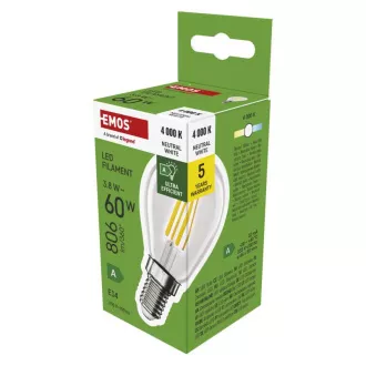 EMOS LED FLM MINI GL 3.8W(60W) 806lm E14 NW A CLAS