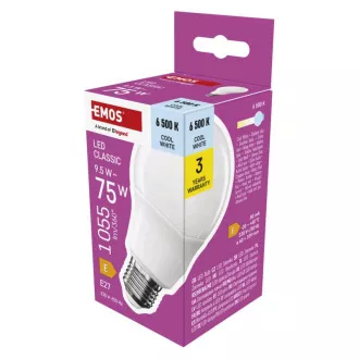 EMOS LED CLS A60 9.5W(75W) 1055lm E27 CW EMOS LED CLS A60 9.5W(75W) 1055lm E27 CW