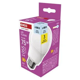 EMOS LED CLS A60 9.5W(75W) 1055lm E27 CW EMOS LED CLS A60 9.5W(75W) 1055lm E27 CW