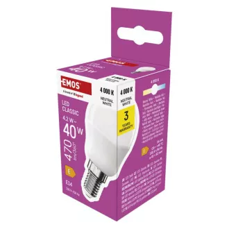 EMOS LED CLS MINI GLOBE 4.2W(40W) 470lm E14 NW