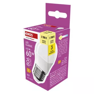 LED CLS MINI GLOBE 6.5W(60W) 806lm E27 WW LED CLS MINI GLOBE 6.5W(60W) 806lm E27 WW