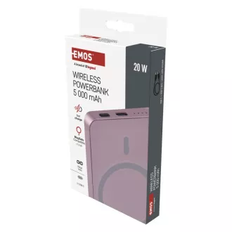 EMOS POWERBANK WI 522, bežično punjenje 20W, 5000mAh, BOJA OD LOSOSA, 1xUSB-C EMOS POWERBANK WI 522, bežično punjenje 20W, 5000mAh, BOJA OD LOSOSA, 1xUSB-C