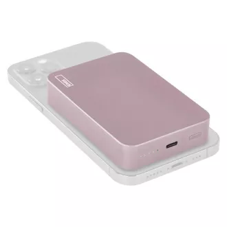 EMOS POWERBANK WI1046, bežično punjenje 20W, 10.000mAh, BOJA OD LOSOSA, 1xUSB-C