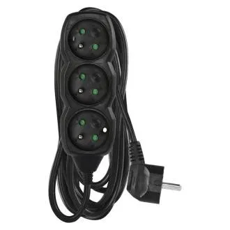 EMOS produžni kabel s 3 kontakta/5 m, crni, 1,5 mm