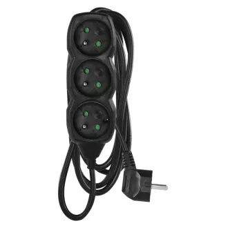 EMOS produžni kabel s 3 kontakta/3 m, crni, 1,5 mm