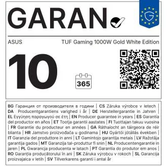 ASUS TUF Gaming White Edition/1000W/ATX 3.0/80PLUS Gold/Modularno/Retail ASUS TUF Gaming White Edition/1000W/ATX 3.0/80PLUS Gold/Modularno/Retail
