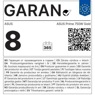 ASUS Prime AP-750G napajanje/zlatno ASUS Prime AP-750G napajanje/zlatno
