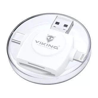 VIKING ČITAČ MEMORIJSKIH KARTICA V4 USB3.0 4V1 bijeli VIKING ČITAČ MEMORIJSKIH KARTICA V4 USB3.0 4V1 bijeli