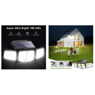 Vanjska solarna LED svjetiljka sa senzorom pokreta VIKING S180/1200lm/2200mAh/3 načina rada/IP65
