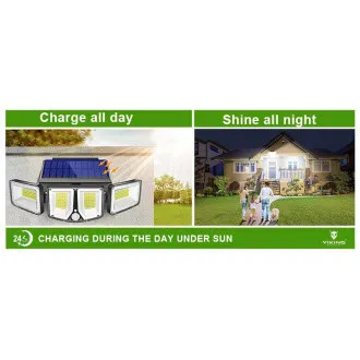 Vanjska solarna LED svjetiljka sa senzorom pokreta VIKING S180/1200lm/2200mAh/3 načina rada/IP65 Vanjska solarna LED svjetiljka sa senzorom pokreta VIKING S180/1200lm/2200mAh/3 načina rada/IP65
