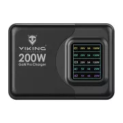 Viking USB GaN punjač 200W PD PRO/adapter za napajanje/Izlaz: 3xUSB-C, 2xUSB-A/Brzo punjenje/
