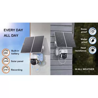 Solarna HD kamera Viking HDs03 4G/20000mAh/noćni vid u boji/IP66/aplikacija/obavijesti/bijela