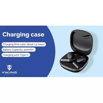 Bežične Bluetooth slušalice Viking V49/BT/Bežične/Crne