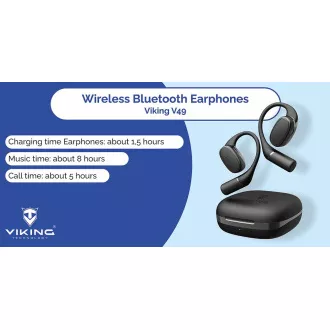 Bežične Bluetooth slušalice Viking V49/BT/Bežične/Crne