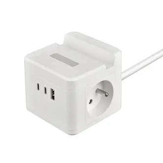VIKING YC23H adapter za napajanje, bijeli/Izlaz: 2xAC, 1xUSB-A, 2xUSB-C/držač za mobitel/LED svjetlo/kabel od 1,4 m VIKING YC23H adapter za napajanje, bijeli/Izlaz: 2xAC, 1xUSB-A, 2xUSB-C/držač za mobitel/LED svjetlo/kabel od 1,4 m