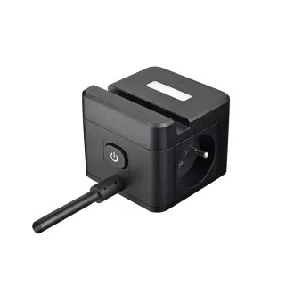 VIKING YC23H adapter za napajanje, crni/Izlaz: 2xAC, 1xUSB-A, 2xUSB-C/držač za mobitel/LED svjetlo/kabel od 1,4 m