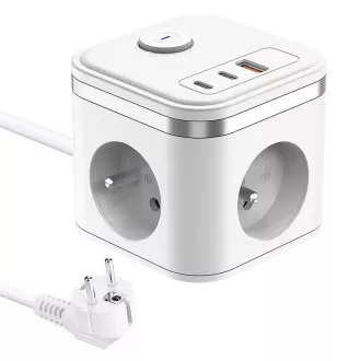 VIKING YC33 adapter za napajanje, bijeli/Izlaz: 3xAC, 1xUSB-A, 2xUSB-C/Tipka UKLJUČENO/ISKLJUČENO/Kabel od 1,4 m VIKING YC33 adapter za napajanje, bijeli/Izlaz: 3xAC, 1xUSB-A, 2xUSB-C/Tipka UKLJUČENO/ISKLJUČENO/Kabel od 1,4 m