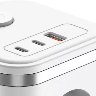 VIKING Y33 adapter za napajanje, bijeli/Izlaz: 3xAC, 1xUSB-A, 2xUSB-C/Tipka UKLJUČENO/ISKLJUČENO