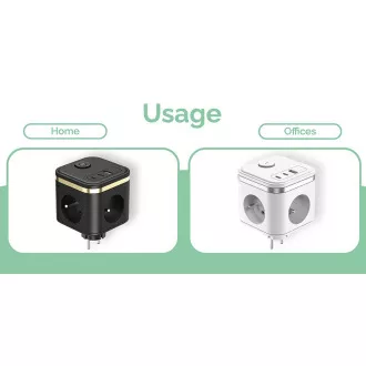 VIKING Y33 adapter za napajanje, bijeli/Izlaz: 3xAC, 1xUSB-A, 2xUSB-C/Tipka UKLJUČENO/ISKLJUČENO