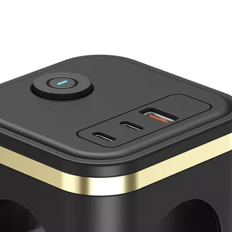 VIKING Y33 adapter za napajanje, crni/Izlaz: 3xAC, 1xUSB-A, 2xUSB-C/Tipka UKLJUČENO/ISKLJUČENO