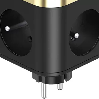 VIKING Y33 adapter za napajanje, crni/Izlaz: 3xAC, 1xUSB-A, 2xUSB-C/Tipka UKLJUČENO/ISKLJUČENO