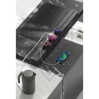 Utičnica - ugradbena Viking LZ60B/230V,50Hz/duljina 60cm/crna/do 7 modula/IP20/aluminij/ugradbena