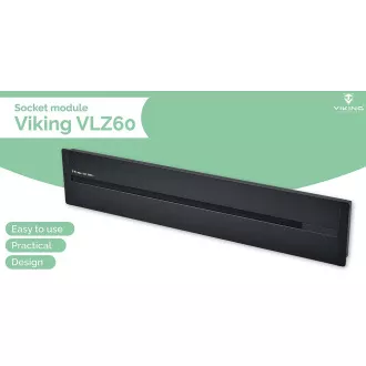 Utičnica - ugradbena Viking LZ60B/230V,50Hz/duljina 60cm/crna/do 7 modula/IP20/aluminij/ugradbena