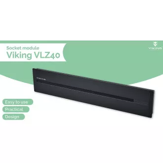 Utičnica - ugradbena Viking LZ40B/230V,50Hz/duljina 40cm/crna/do 5 modula/IP20/aluminij/ugradbena