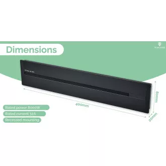 Utičnica - ugradbena Viking LZ40B/230V,50Hz/duljina 40cm/crna/do 5 modula/IP20/aluminij/ugradbena