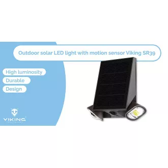 Vanjska solarna LED svjetiljka Viking SR39/Senzor pokreta/800 lm/IP44/4 načina rada/dnevno bijela