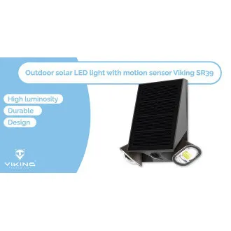 Vanjska solarna LED svjetiljka Viking SR39/Senzor pokreta/800 lm/IP44/4 načina rada/dnevno bijela Vanjska solarna LED svjetiljka Viking SR39/Senzor pokreta/800 lm/IP44/4 načina rada/dnevno bijela