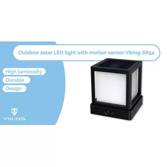 Vanjska solarna LED svjetiljka Viking SR54/ Solarna LED svjetiljka / Senzor pokreta / 800 lm / IP65