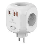 Viking AC43 adapter za napajanje/Izlaz: 4xAC, 2xUSB-A, 1xUSB-C/snaga do 3500W/tipka UKLJUČENO/ISKLJUČENO
