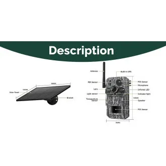 Solarna kamera Viking HDs05 4G/2304x1296/PIR detekcija/senzor pokreta/7800mAh Solarna kamera Viking HDs05 4G/2304x1296/PIR detekcija/senzor pokreta/7800mAh