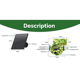 Solarna kamera Viking HDs04 4G siva/2304x1296/PIR detekcija/senzor pokreta/7800mAh