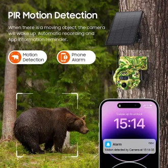 Solarna kamera Viking HDs04 4G siva/2304x1296/PIR detekcija/senzor pokreta/7800mAh