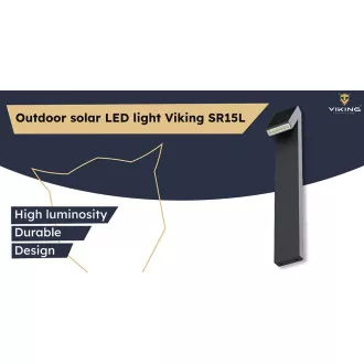 Vanjska solarna LED svjetiljka Viking SR15L/500lm/solarno napajanje/3000K (toplo bijela)/4 načina rada
