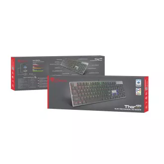 Genesis gaming mehanička tipkovnica THOR 420/RGB/Content Slim Blue/Žičani USB/US raspored/Siva