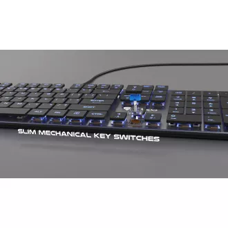 Genesis gaming mehanička tipkovnica THOR 420/RGB/Content Slim Blue/Žičani USB/US raspored/Siva