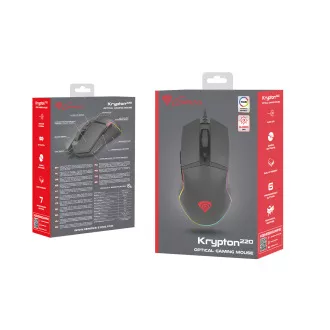 Genesis gaming optički miš KRYPTON 220/RGB/6400 DPI/Gaming/Optički/6000 DPI/Žični USB/Crni