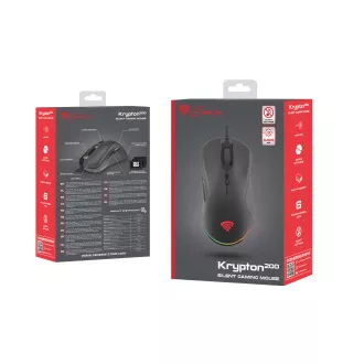 Genesis gaming optički miš KRYPTON 200/RGB/6400 DPI/gaming/optički/6000 DPI/žičani USB/crni
